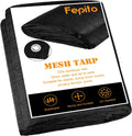 70% Heavy-Duty Mesh Tarp 8ftx16ft Black Shade Cloth Pack of 2 Q558348