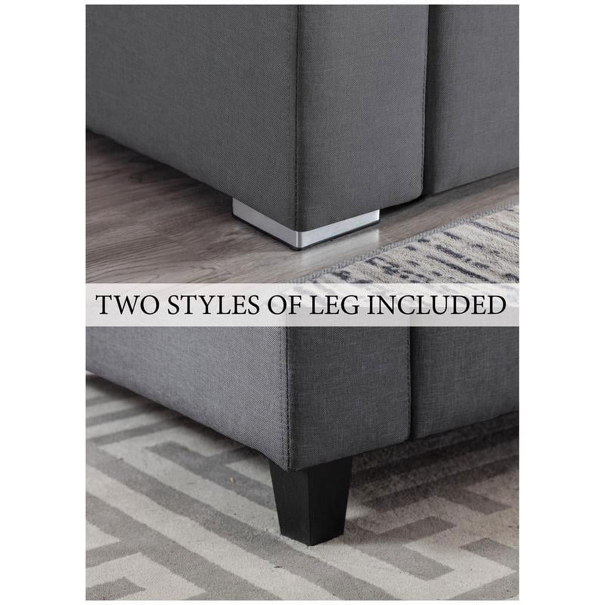 Gray Fabric Reversible Sectional with Storage Console Q89630