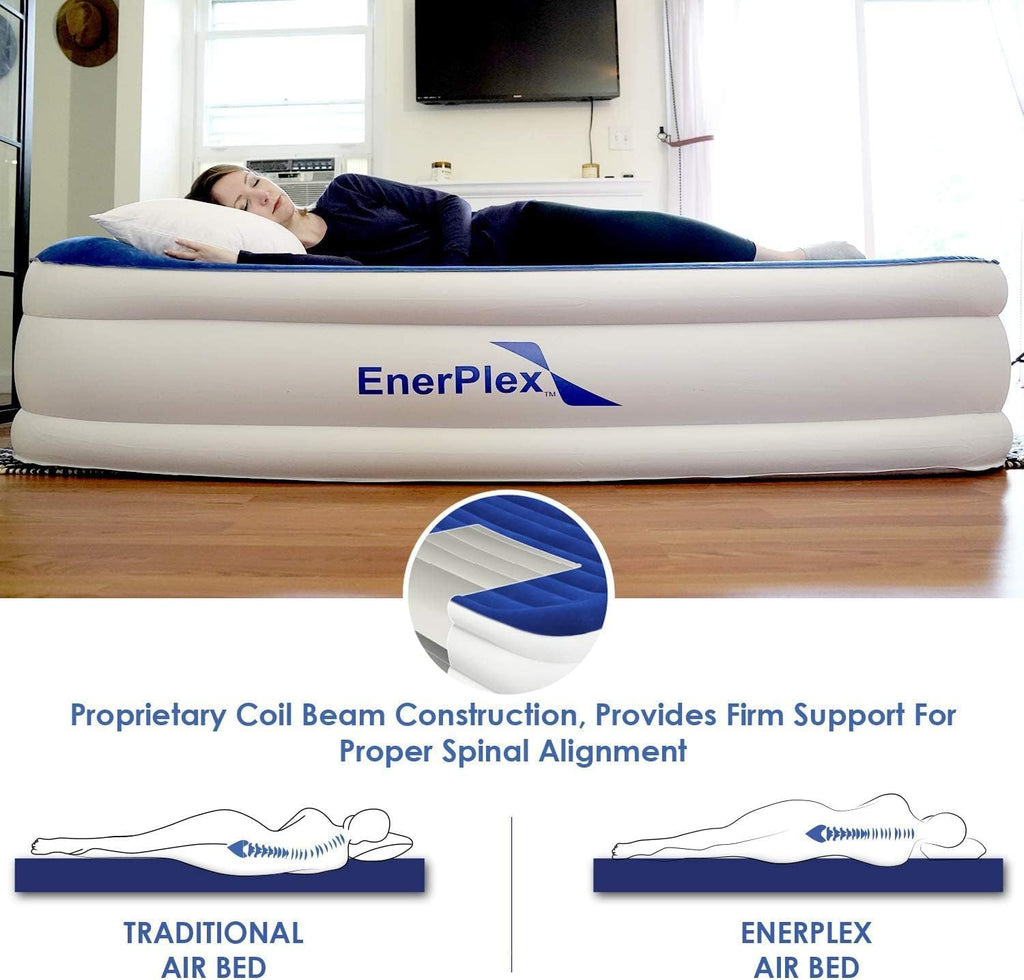 Luxury 15 Inflatable Twin Air Mattress with Built-in Dual Pump L1749