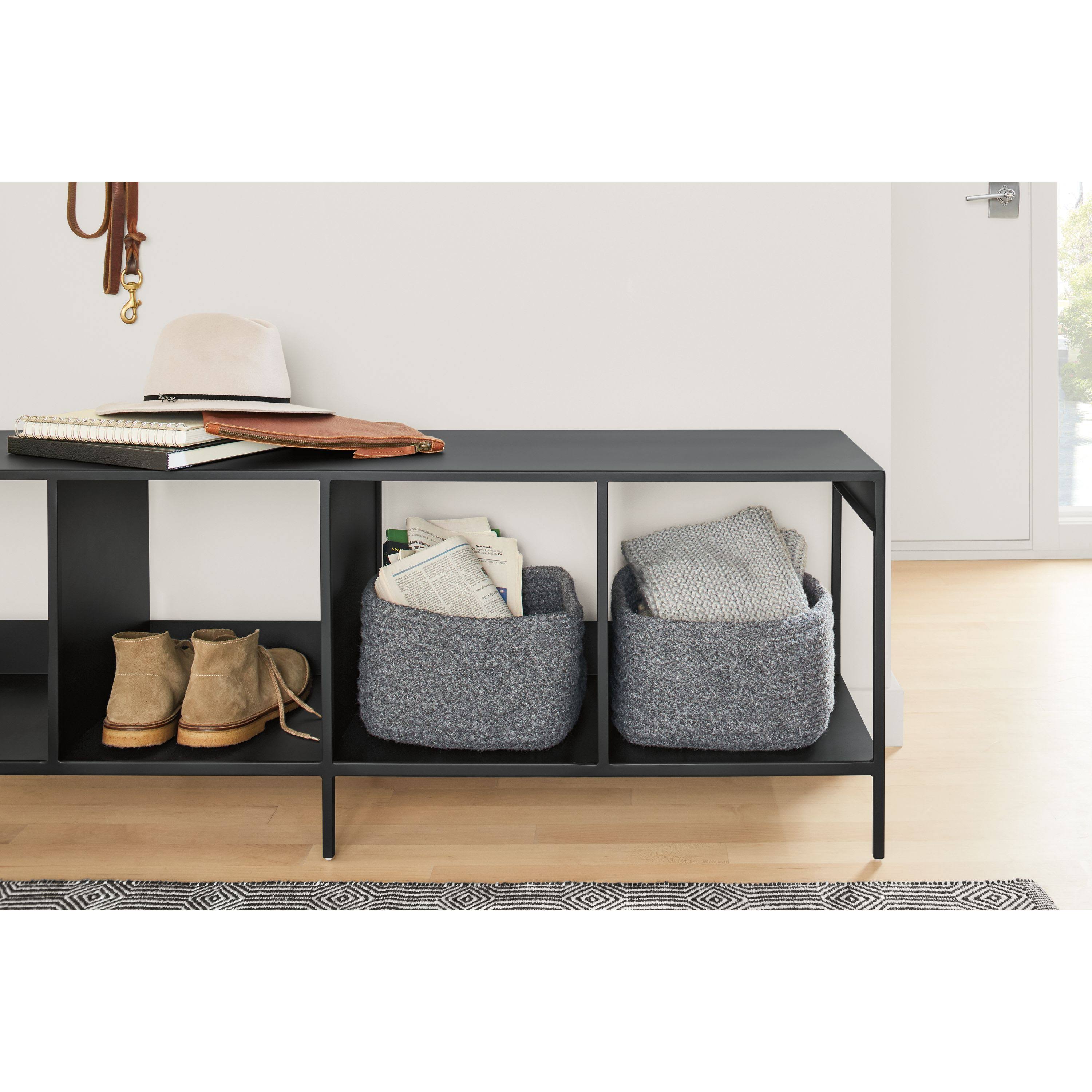 Slim Cubby Bench in Tangerine Orange E8877