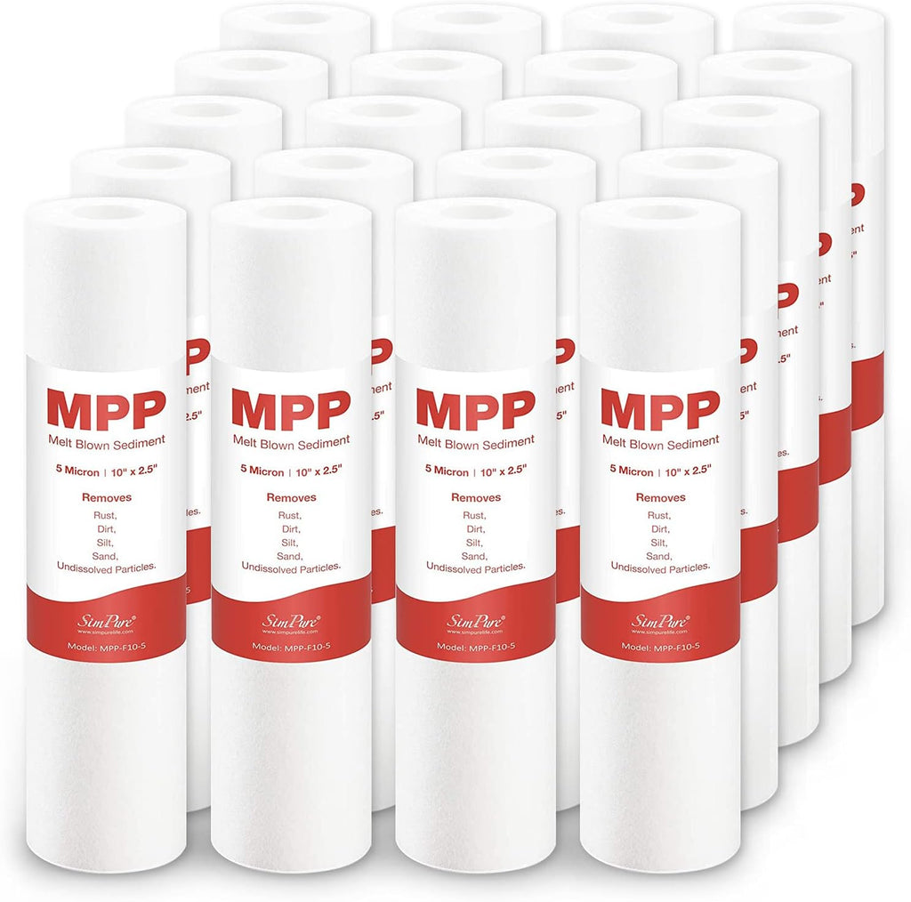 10 x 2.5 Whole House Sediment Water Filter Cartridge Replacement, 20-Pack Pack of 2 I497