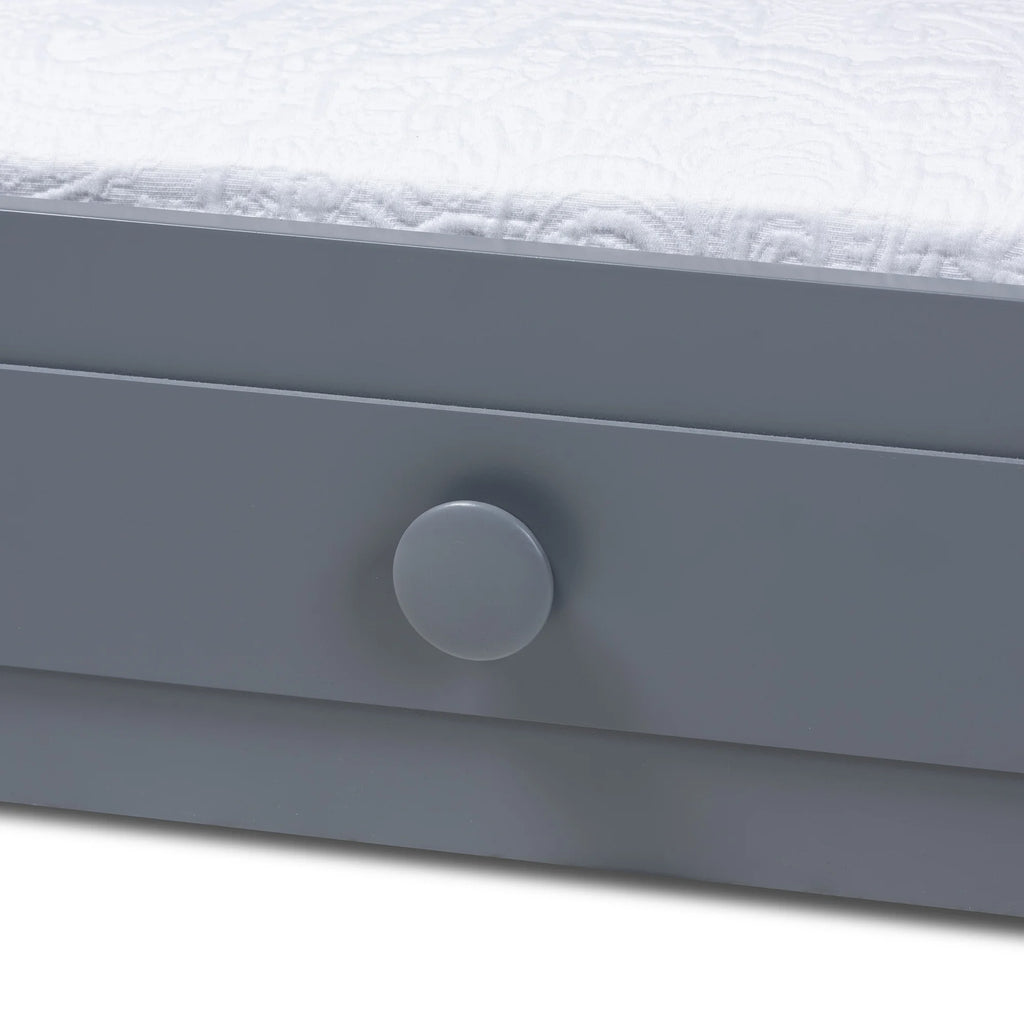 Gray Finished Wood Twin Size Trundle W381