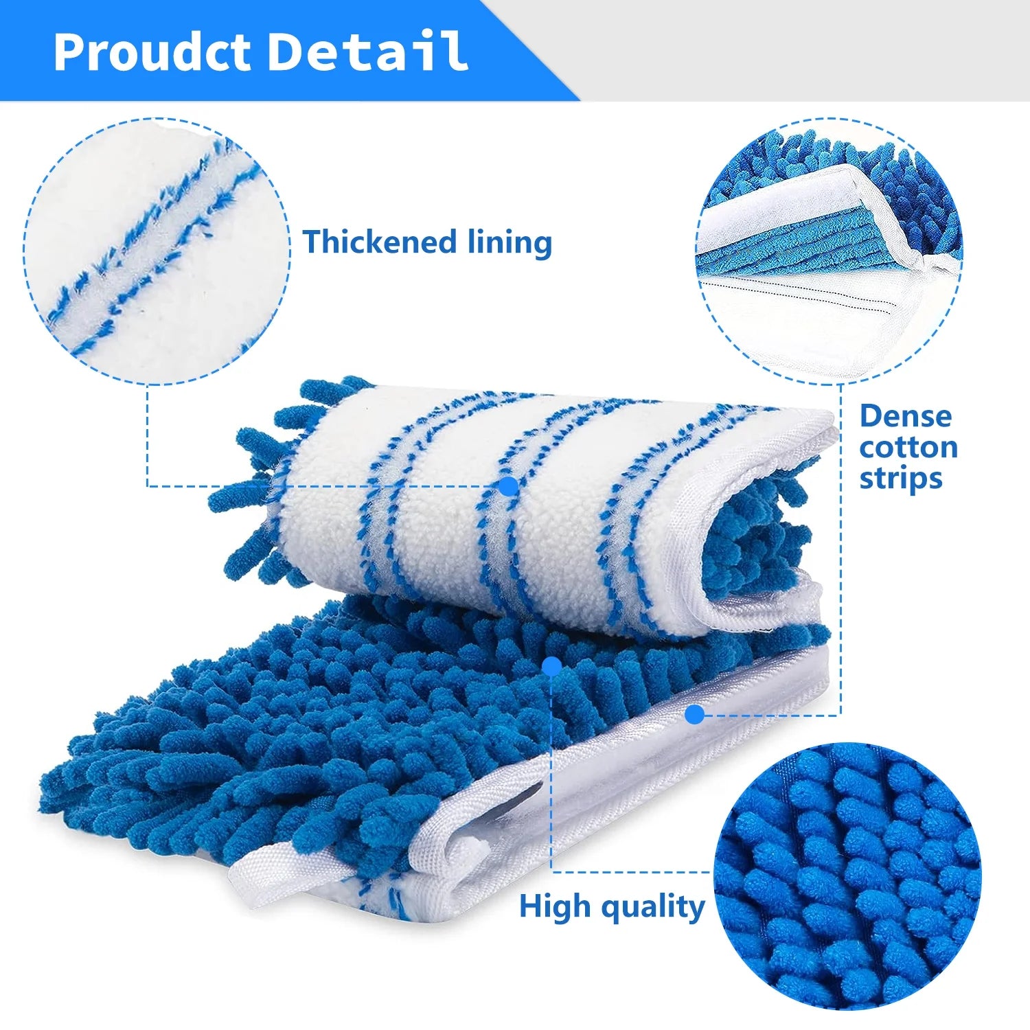 4-Pack Microfiber Replacement Mop Heads for Dual Action Mop M161951