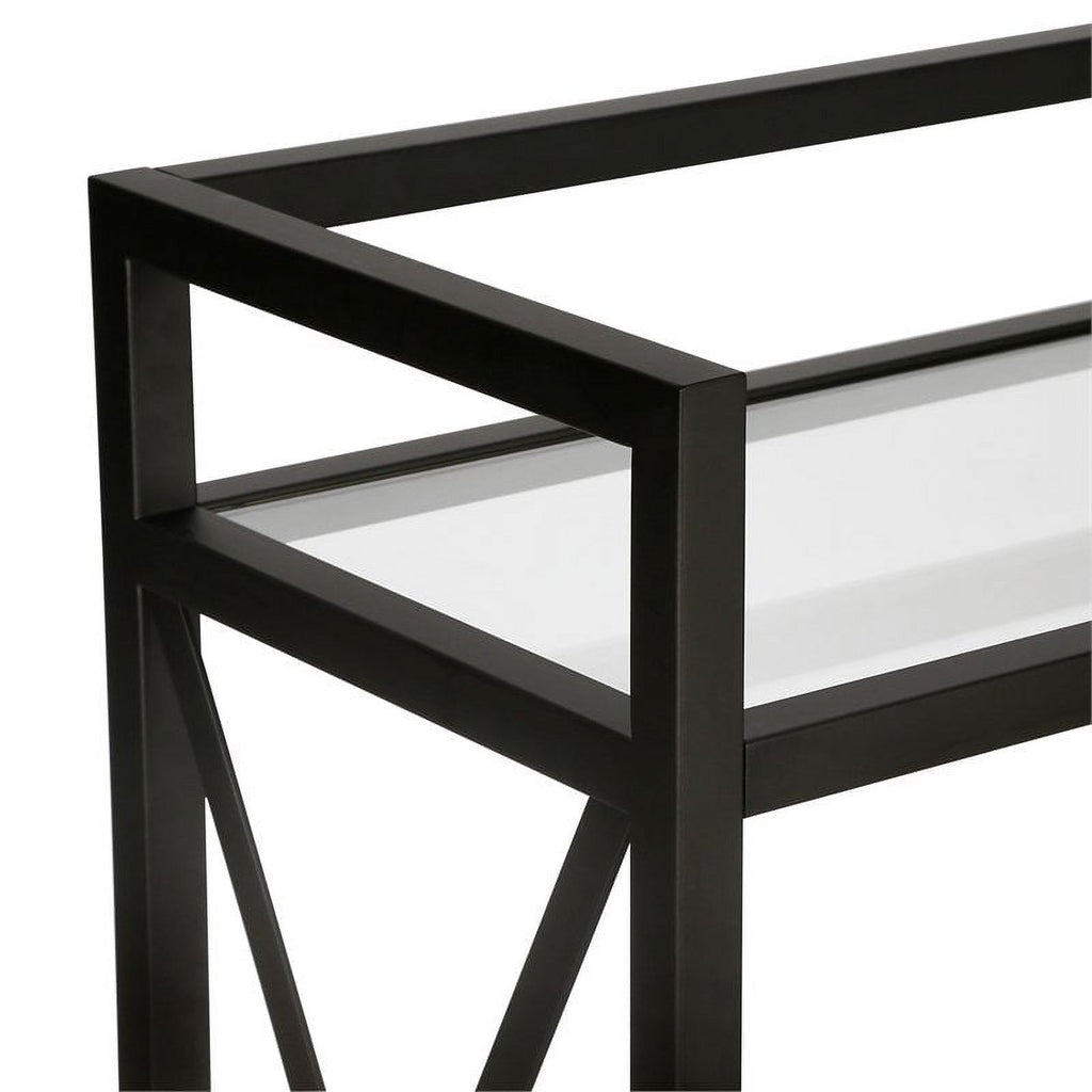 Blackened Bronze Metal/Glass Bar Cart N8200