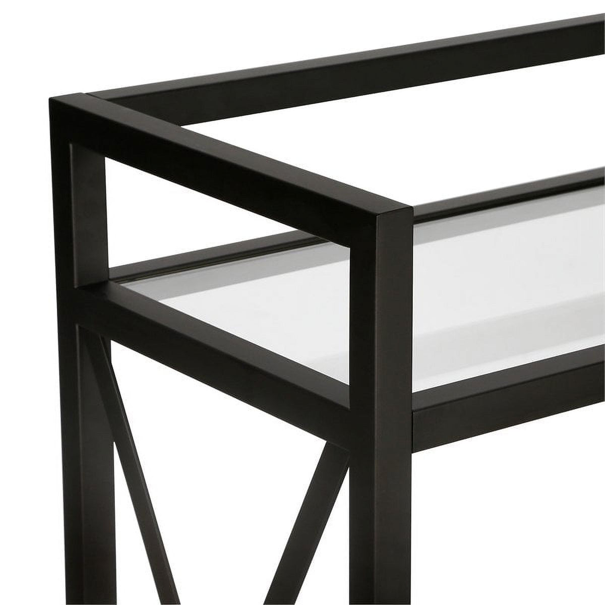 Blackened Bronze Metal/Glass Bar Cart N8200