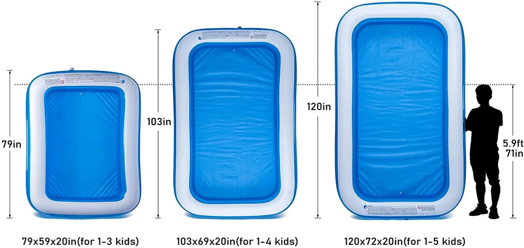 Inflatable Swimming Pool 120" X72" X20" Family Swim Center A8050