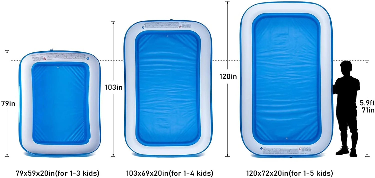 Inflatable Swimming Pool 120" X72" X20" Family Swim Center A8050