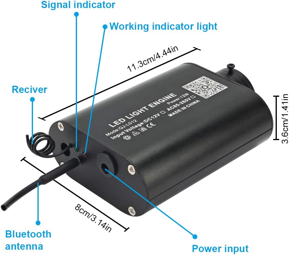 Bluetooth Fiber Optic Light Engine with Remote Control Pack of 2 W924342