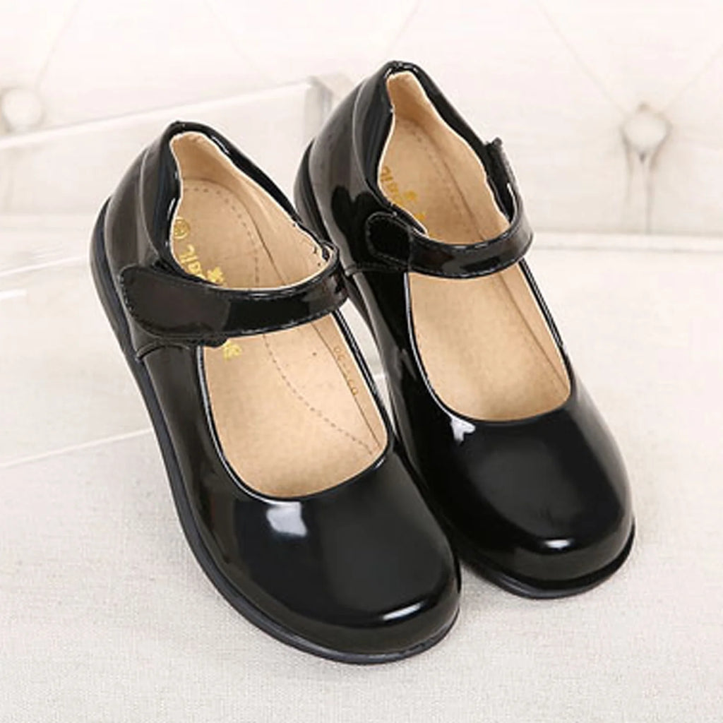 Black Mary Jane Flats School Uniform Dress Shoes V32916