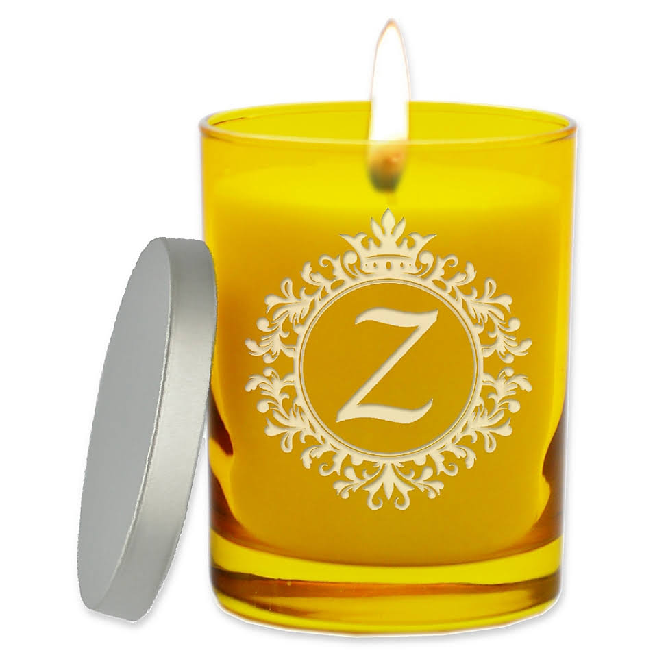Unscented Soy Wax Glass Jar Candle in Citrine Yellow O45668