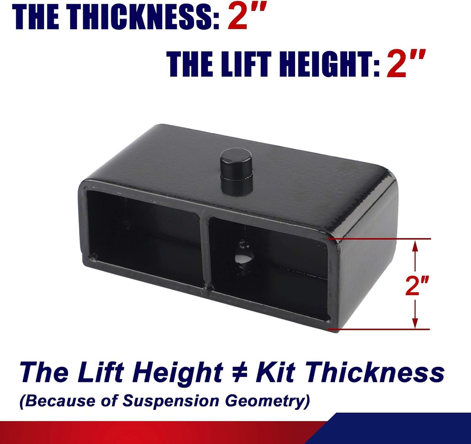 2 inch Rear Leveling Lift Block Kit for Tacoma/Tundra, Pack of 2 A736