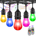 2-Pack RGB Outdoor String Lights with S14 Edison Bulbs 96FT T8198