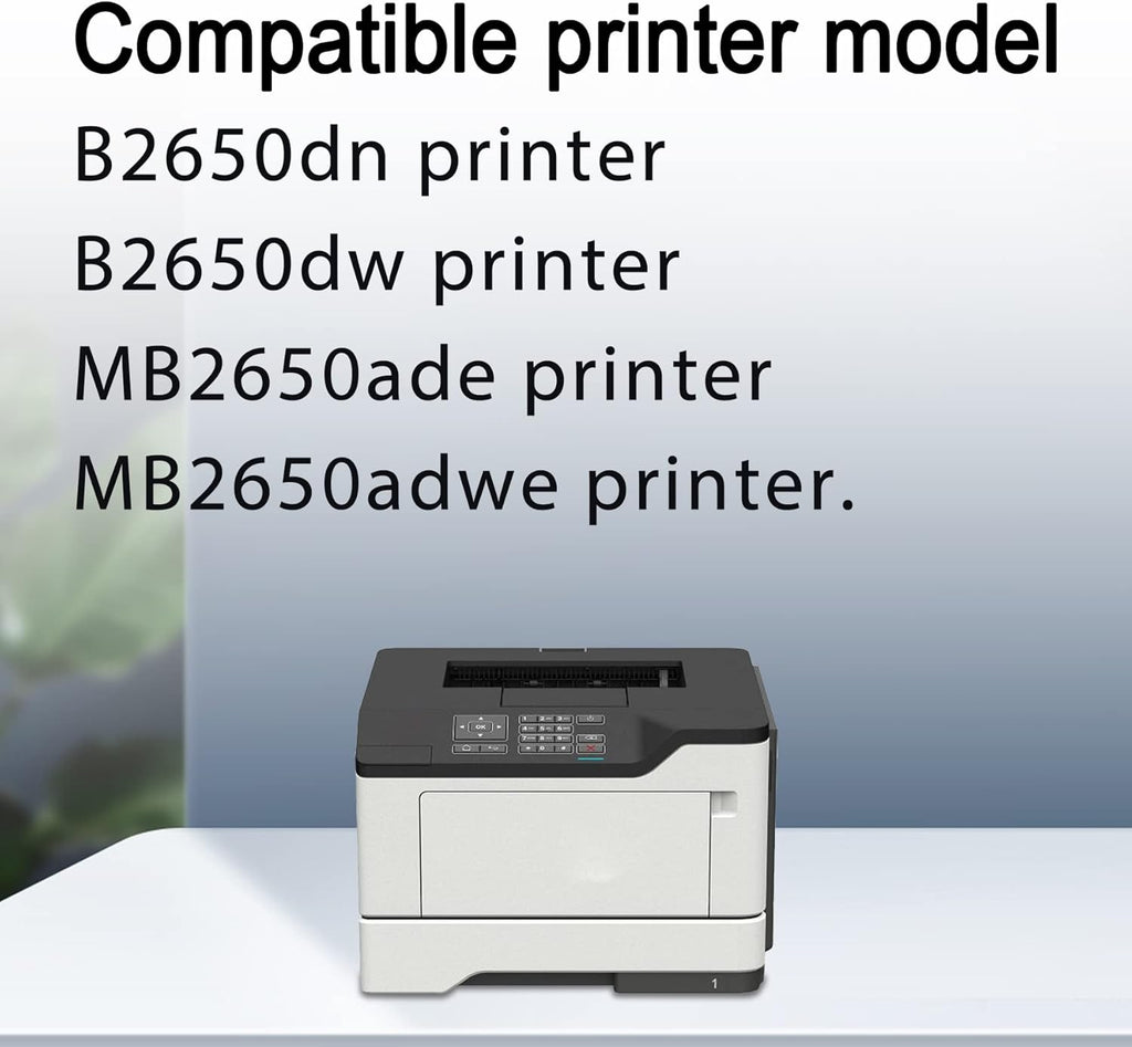 4Pack Black Toner Cartridges for Lexmark B2650dn B2650dw MB2650ade MB2650adwe P9366