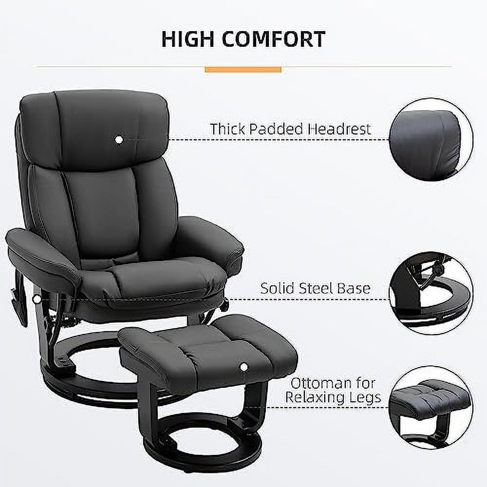 Brown PU Leather Massage Recliner Chair with Ottoman Z655936