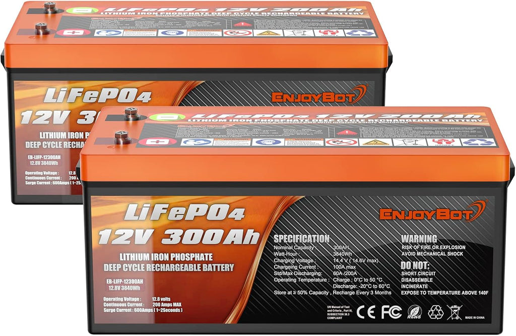 LiFePO4 12V 300Ah Lithium Iron Phosphate Battery with 200A BMS S762849