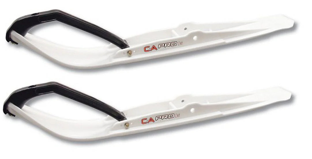 White Razor Snowmobile Skis with 7.5" Shaper Bars Complete Kit S7791