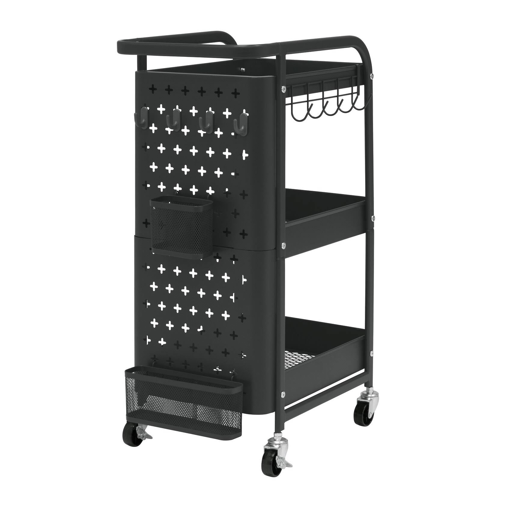 White 3-Tier Metal Utility Cart V739329