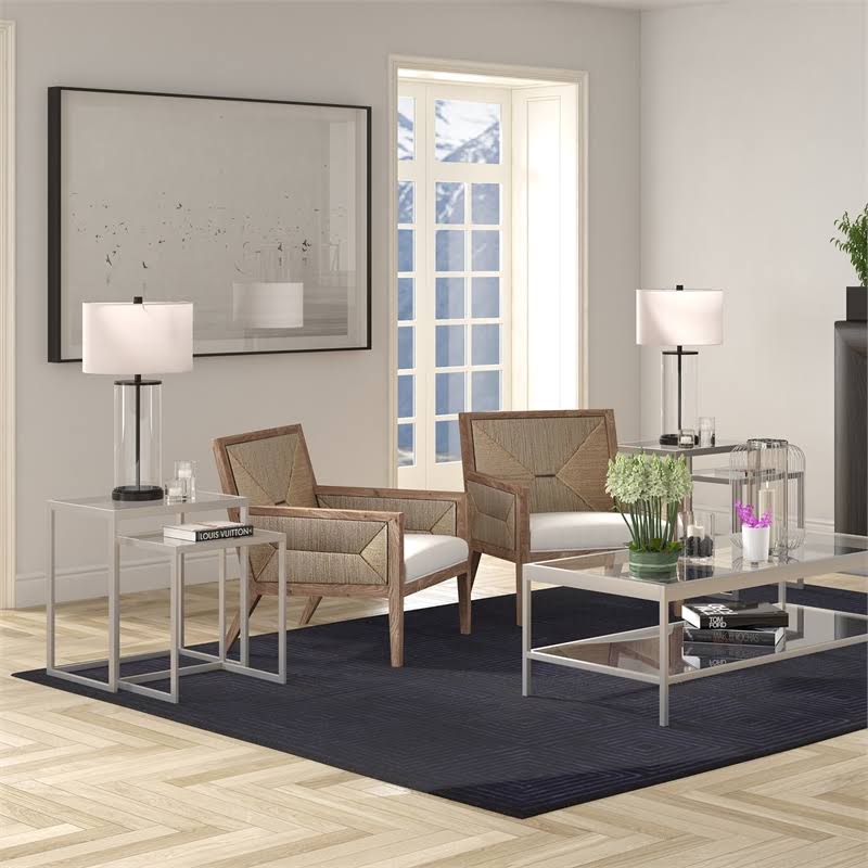Satin Nickel Nesting Side Table Set F3248
