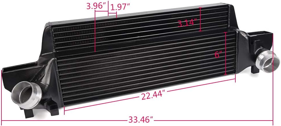Front Mount Intercooler Kit for BMW F54 F55 F56 F57 2014 Up Black L4360