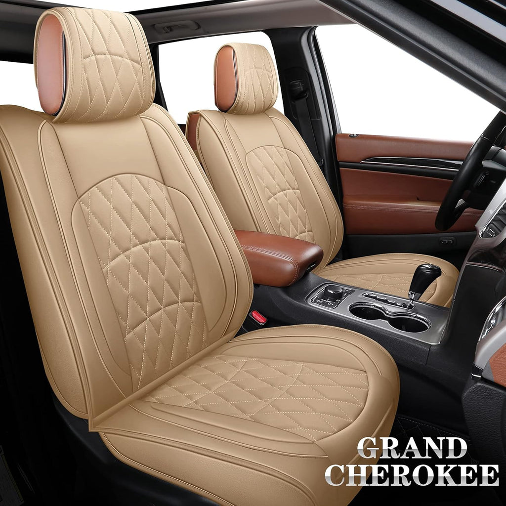 Black Leather Front Seat Covers 2 PCS O555