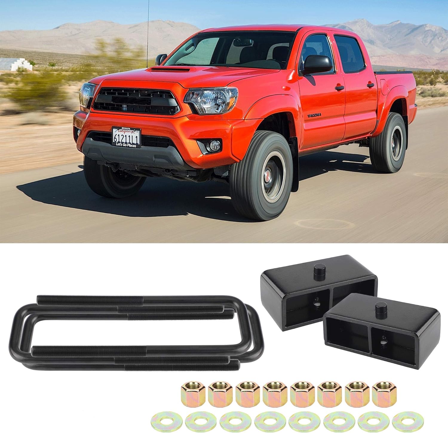 2 inch Rear Leveling Lift Block Kit for Tacoma/Tundra, Pack of 2 A736