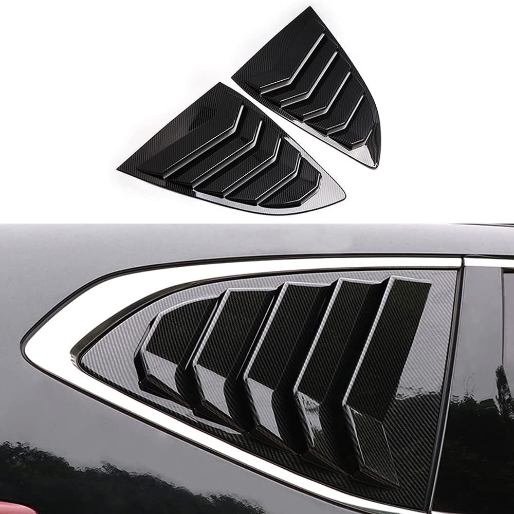 2PCS ABS Bright Black Rear Side Window Louvers Air Vent Scoop Shades Panel Cover Auto Exterior Decoration Trim Accessories For Honda CRV 2017 2018 2019 2020 2021 2022 Pack of 2 M3906