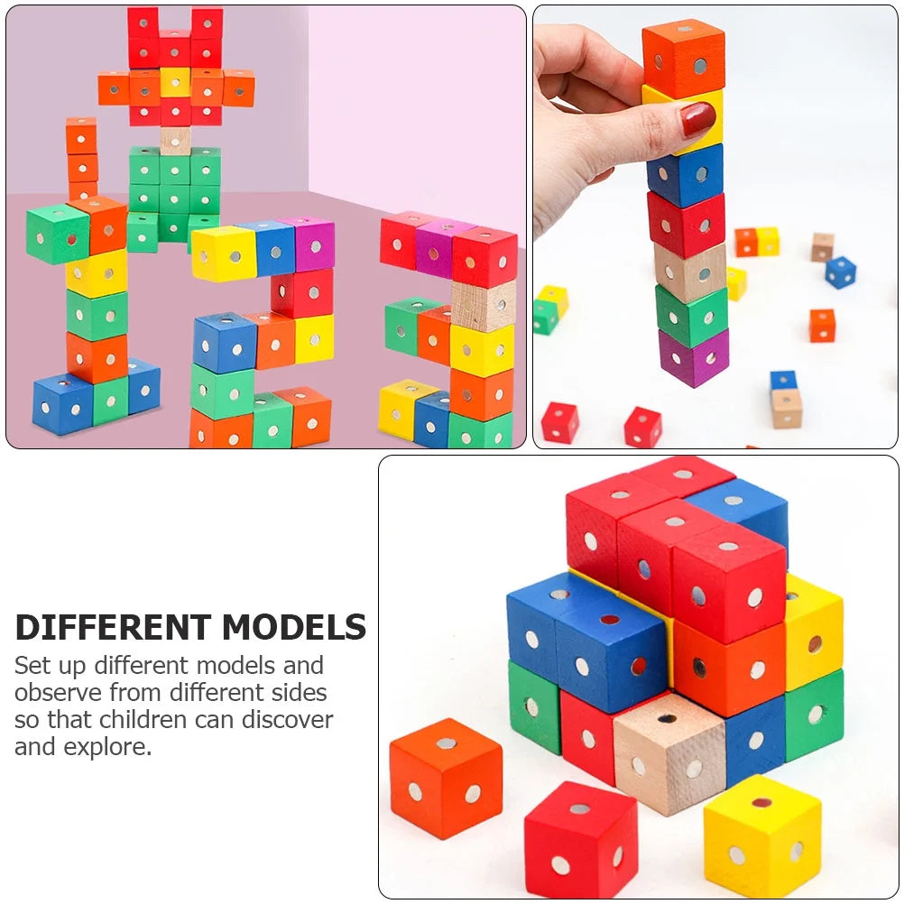 30 Pcs Magnetic Building Blocks Wooden Cube Toys I806