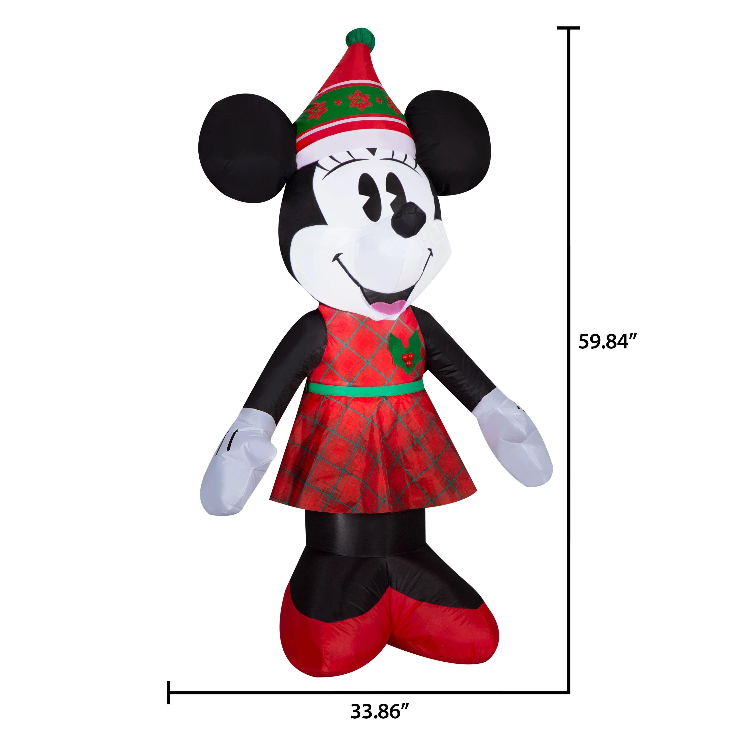 5 Foot Nordic Winter Christmas Minnie Mouse Inflatables N39537