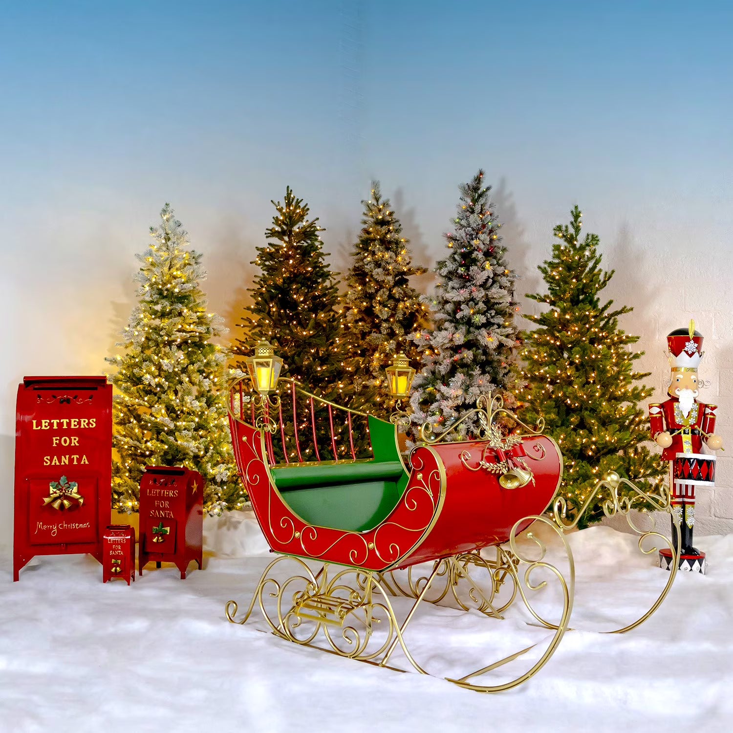 Life-Size Christmas Outdoor Victorian Santa Sleigh H380699