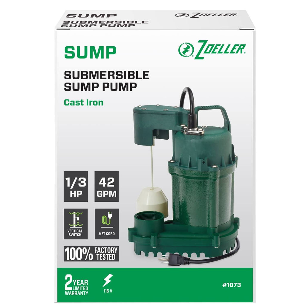 1/3 HP Cast Iron Submersible Sump Pump V517