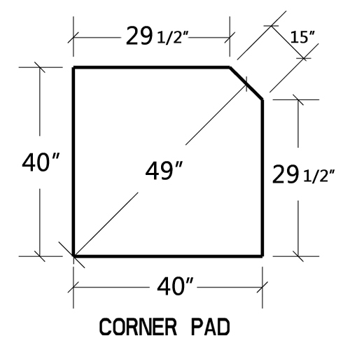Natural Smokey Slate Single Cut Corner Hearth Pad B233