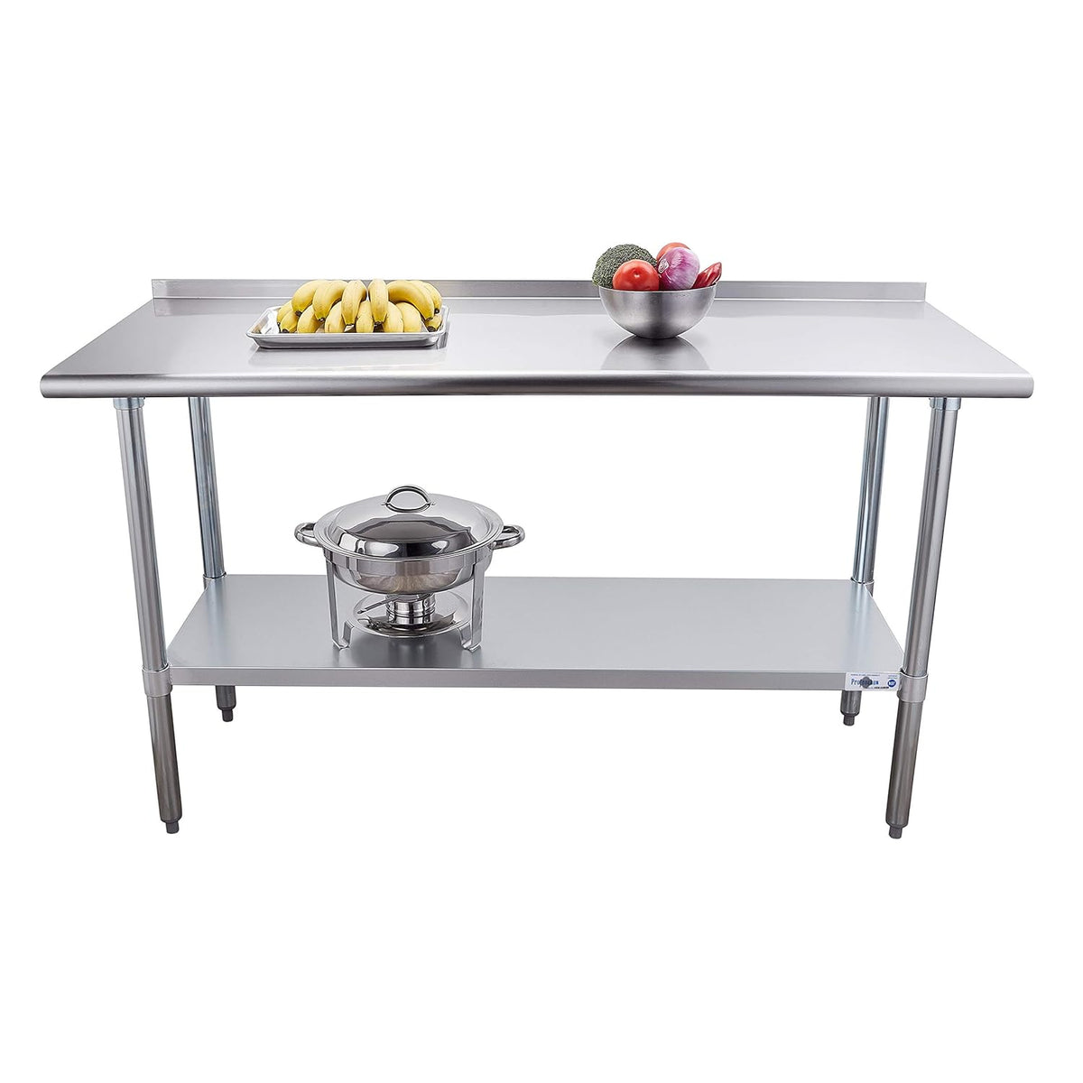 24×60 Inch Stainless Steel Commercial Work Table with Backsplash and Undershelf U733252