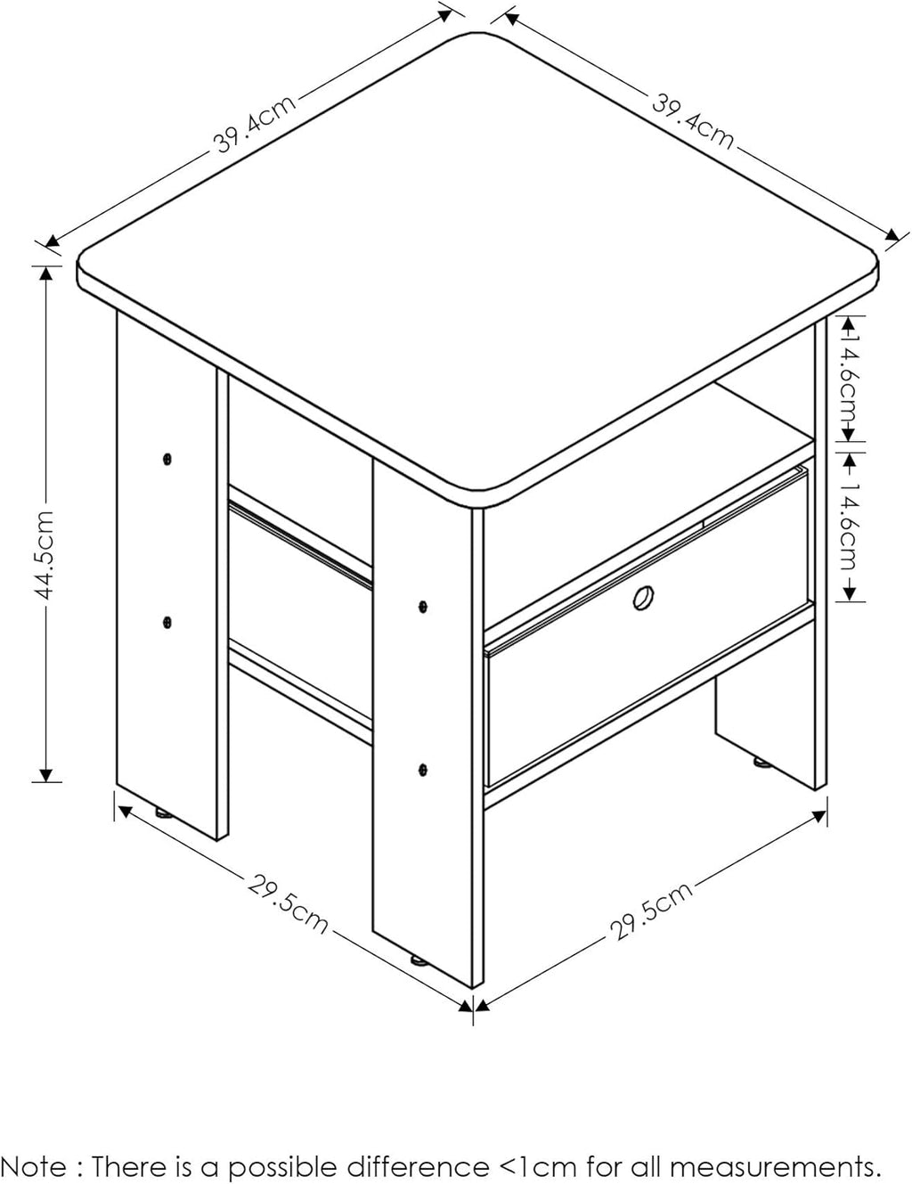 2-Pack Bin Drawer End Table Americano/Medium Brown & End Table French Oak Grey B85503