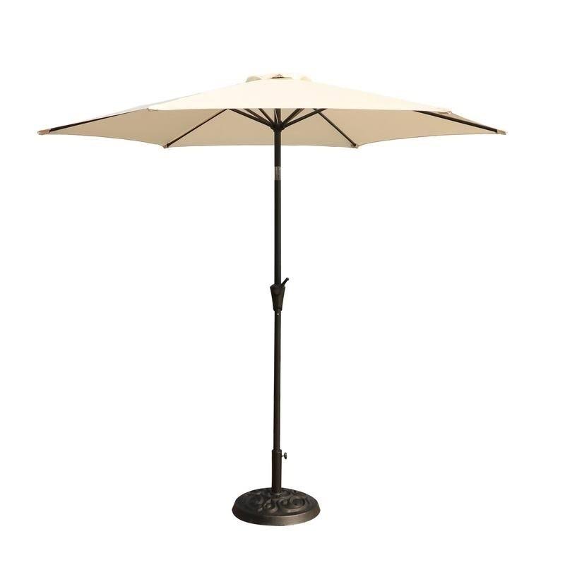 9 Feet Pole Umbrella with Carry Bag and Base - Crème Z173