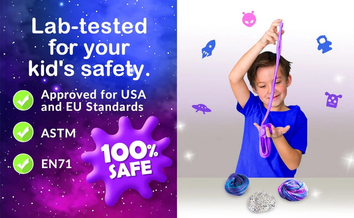 Mini Galaxy Slime Kit with Glitter, Glow in The Dark Powder S808266