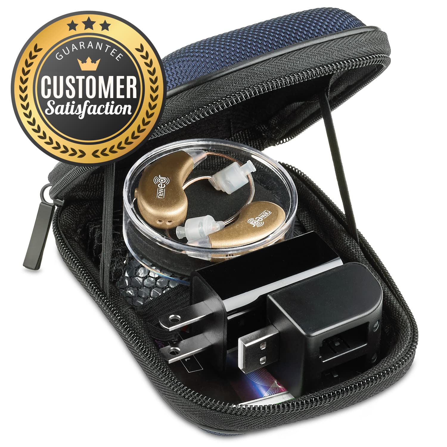 Rechargeable BTE Personal Sound Amplifier Pair with USB Dock O7289