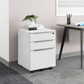 White 3-Drawer Mobile Vertical Filing Cabinet P523