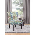 Green/Teal/Blue Polyester Blend Wide Side Chair N656874
