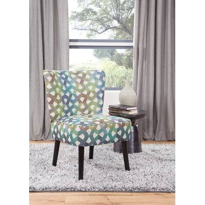 Green/Teal/Blue Polyester Blend Wide Side Chair N656874