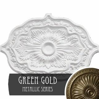 Hand-Painted Green Gold Ceiling Medallion A210