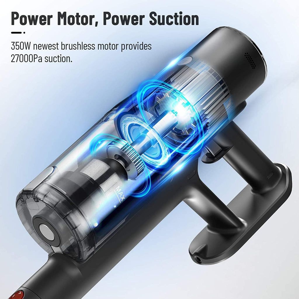 Cordless Vacuum Cleaner, 350W Brushless Motor Stick Vacuum, 45 Minutes Runtime Detachable Battery, 4 in 1 Handheld Lightweight Vacuum F88550