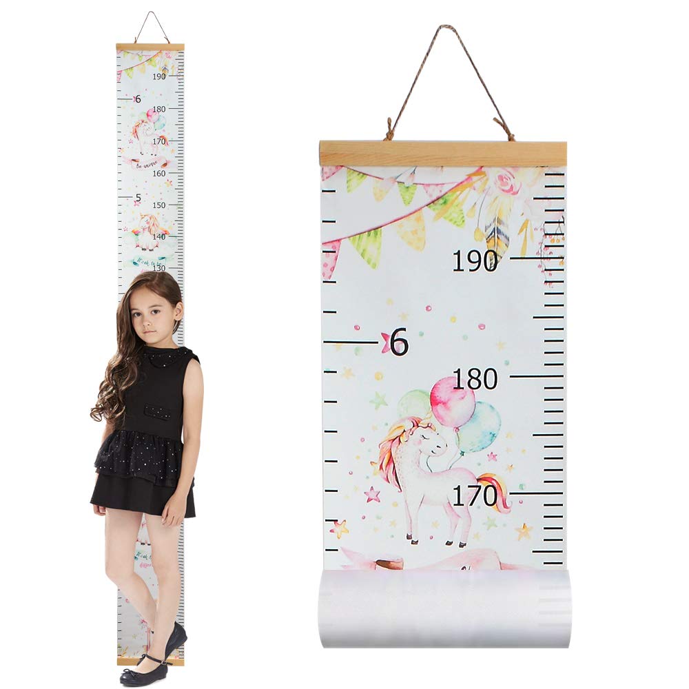 Wall Nursery Decor with Canvas & Wood Frame Height Measurement Ruler G81779