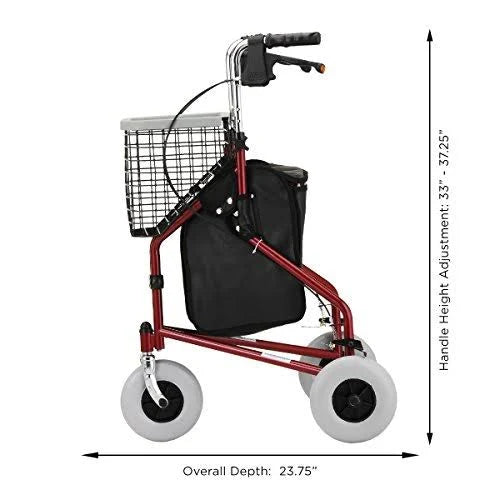 Red 3-Wheeled Rollator Walker R667120