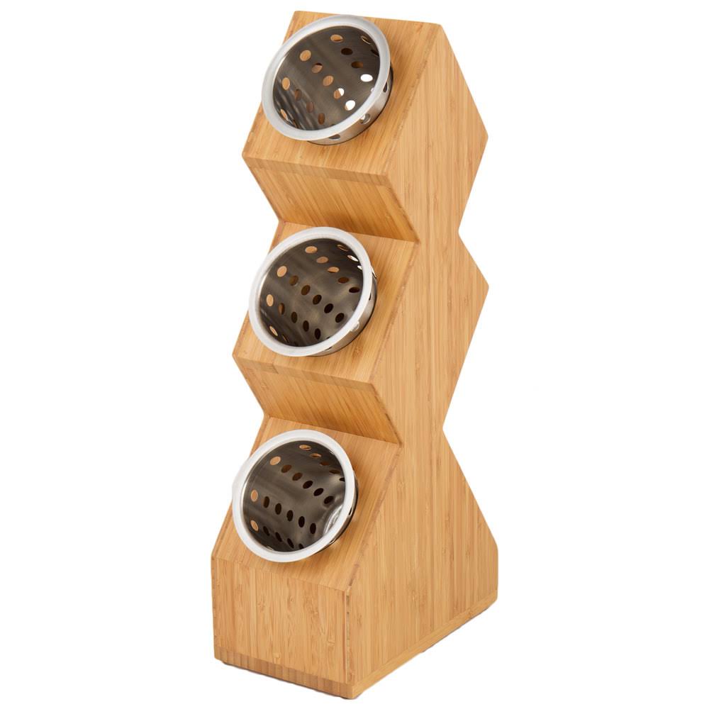 Bamboo 3-Compartment Cylinder Display J6516