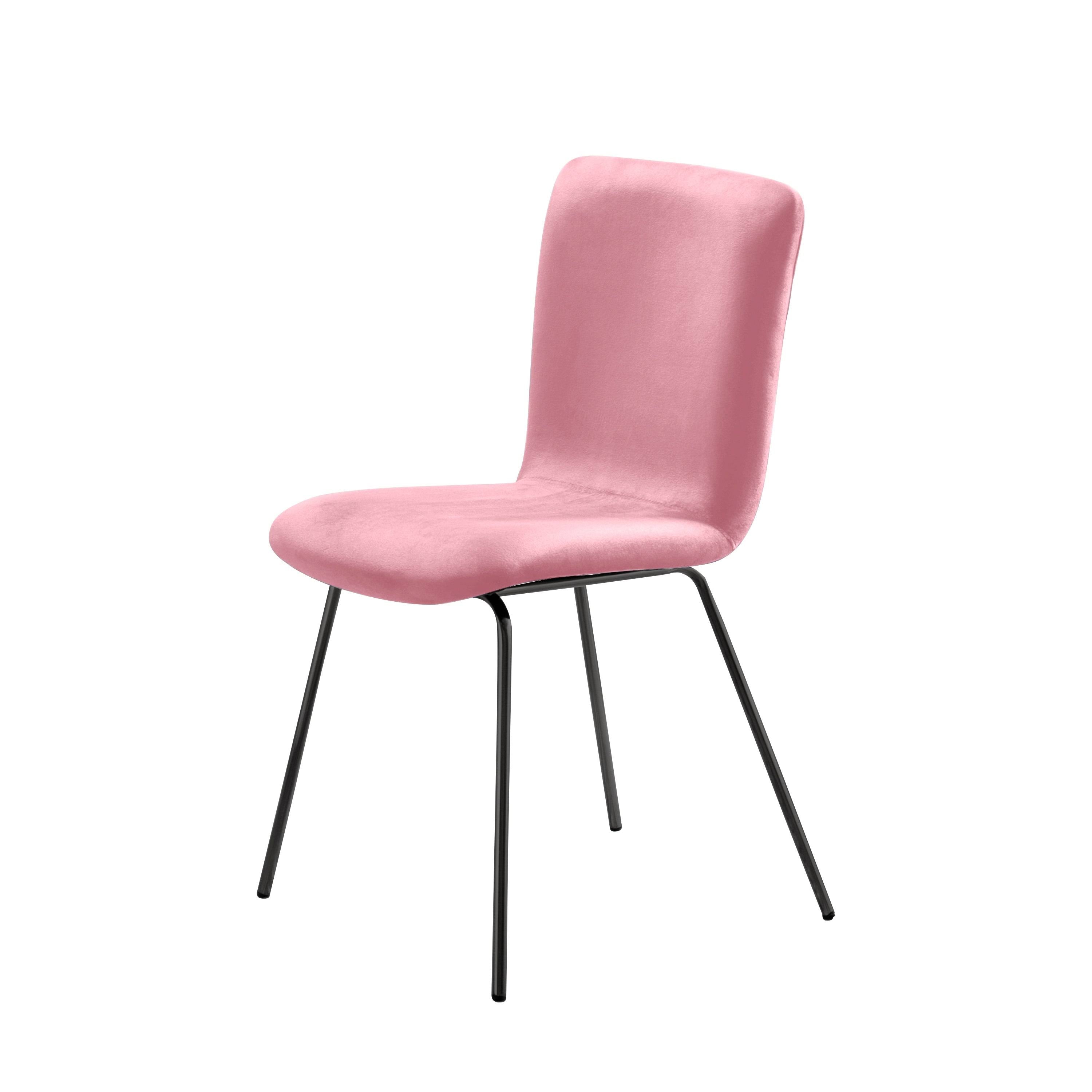 Set of 2 Velvet Dining Chair with Black Metal Legs A952