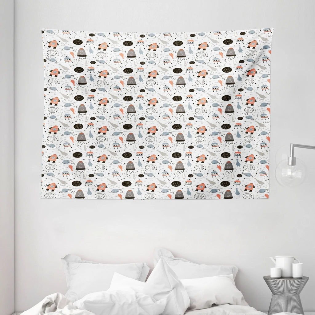 80W X 60L Inches Pale Blue Wall Hanging Tapestry K24515