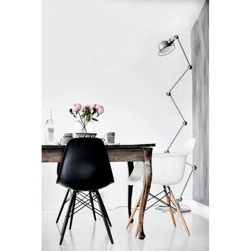 Red Plastic Eiffel Dining Chair with Wood Wire Legs X45321