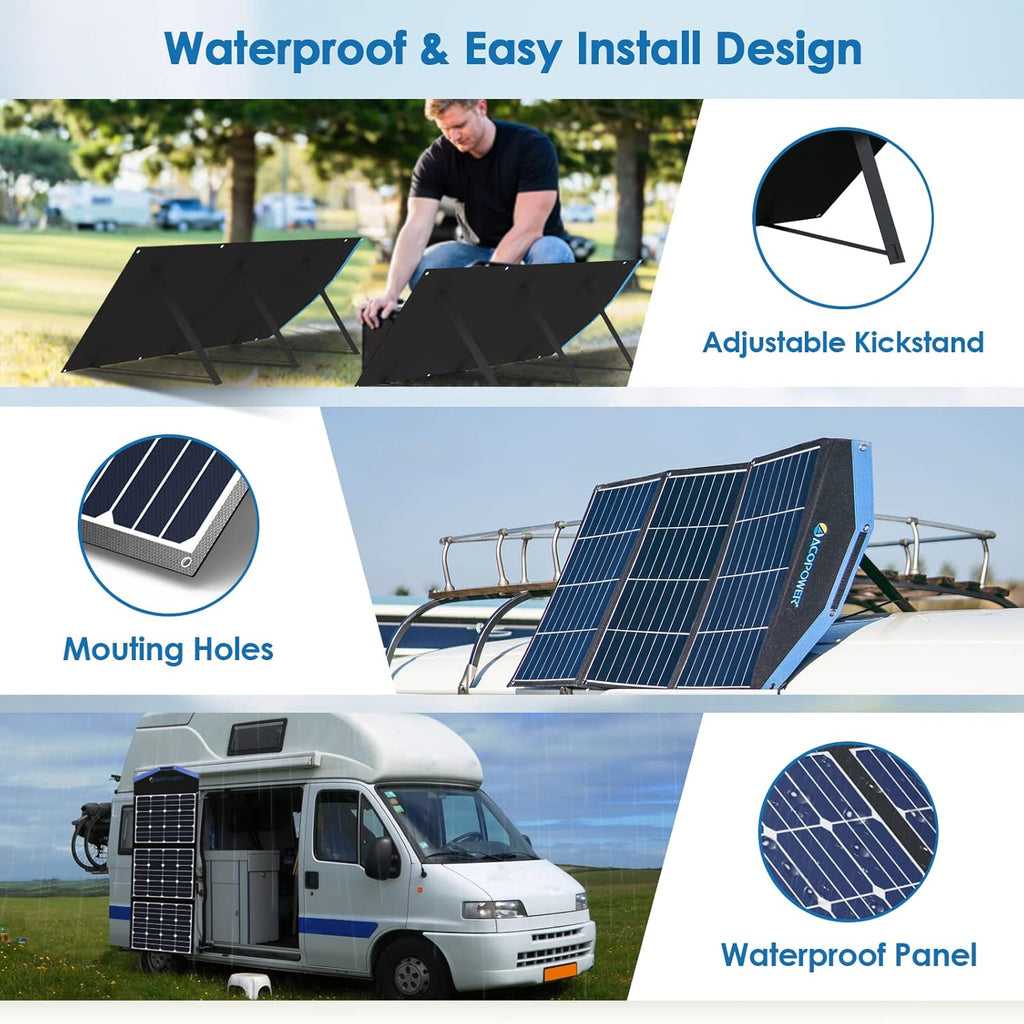 120W Foldable Solar Panel Suitcase with 20A Charge Controller Z930